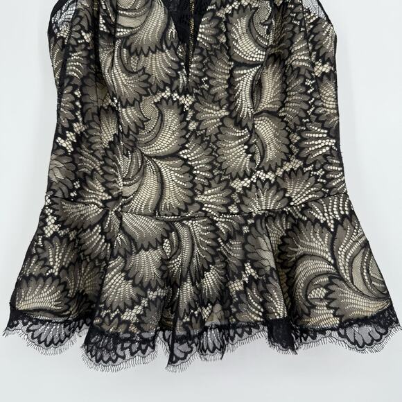 BEBE Black‎ Lace Peplum Top Size XS - Picture 3 of 9